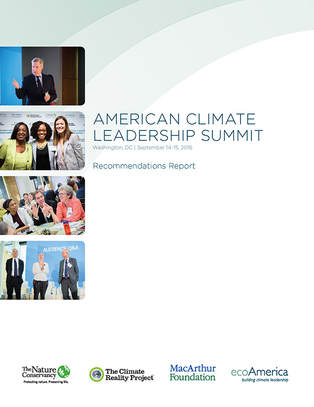 American Climate Leadership Summit Recommendations Report - ecoAmerica