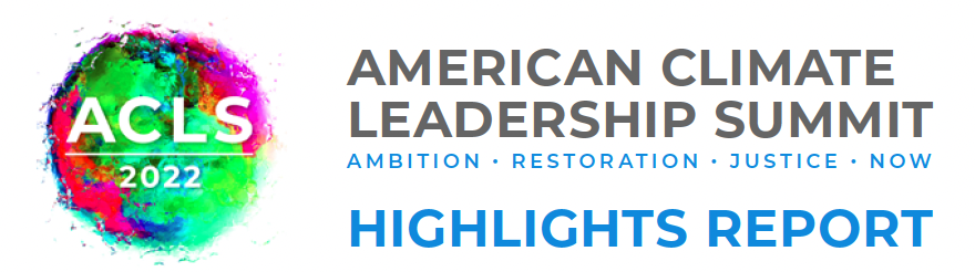 American Climate Leadership Summit Highlights Report