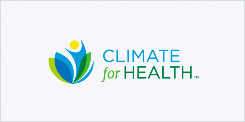 Climate for Health logo in grey box